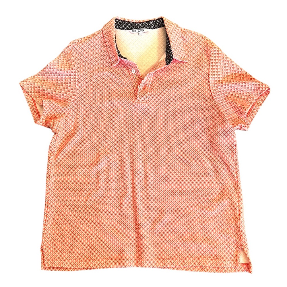 Mr Turk shirt Sleeve Diamond Print Pink polo